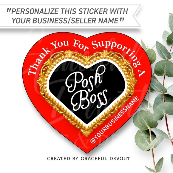 Graceful Devout Other - Thank You For Supporting A Posh Boss - 2" (inches)(48ct.) Stickers